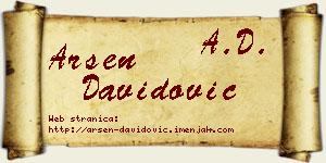 Arsen Davidović vizit kartica